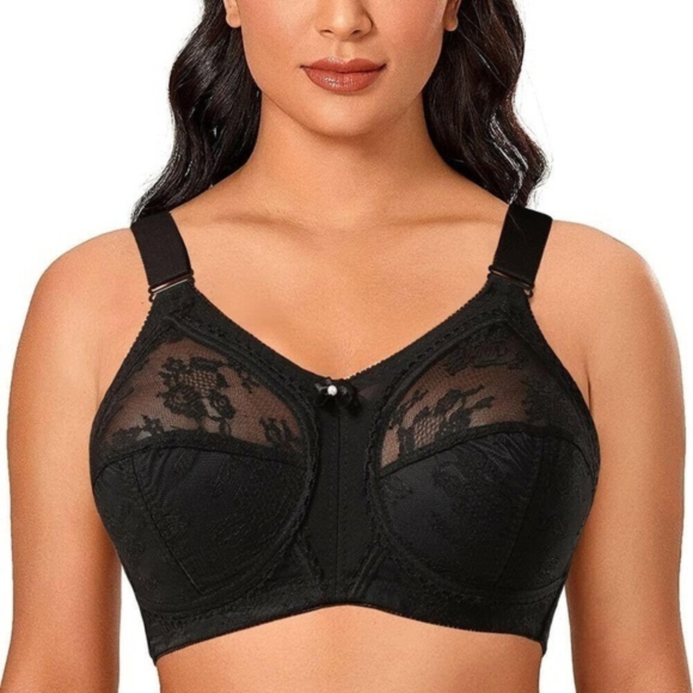 TELIMUSSTO Women's Floral Lace Bra Plus Size 44H